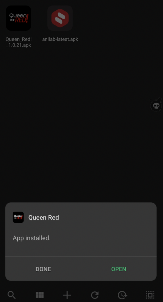 Aplicación Queen Red instalada